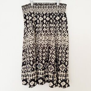Style & Co Boho Patterned Skirt with Turquoise Beading Medium